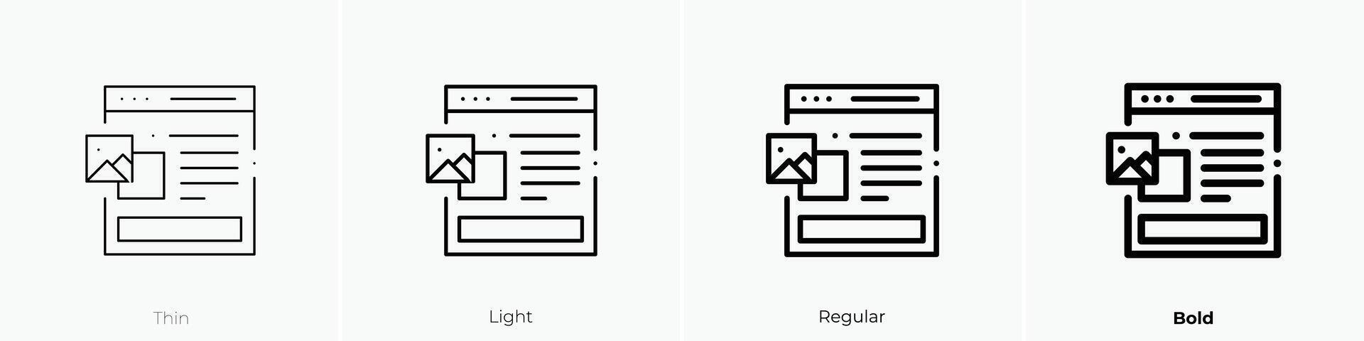 edit icon. Thin, Light, Regular And Bold style design isolated on white background vector