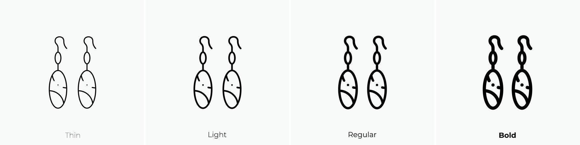 earrings icon. Thin, Light, Regular And Bold style design isolated on white background vector