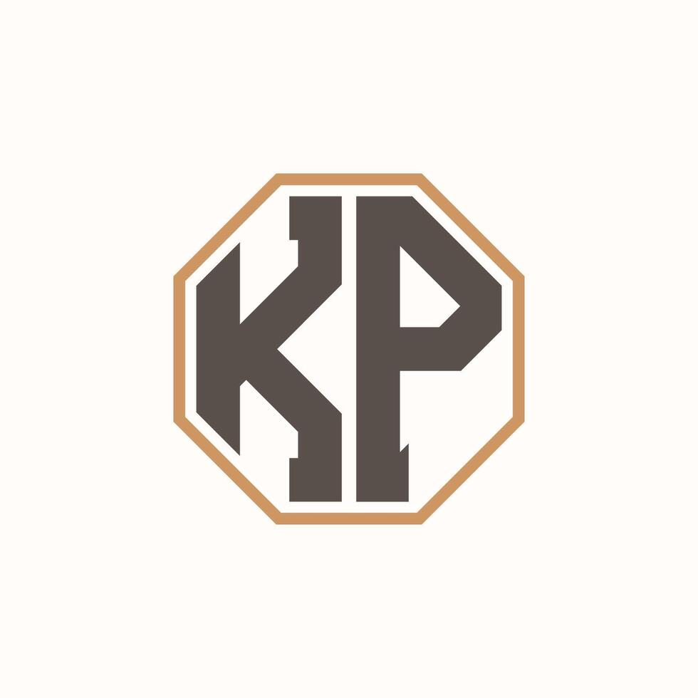 Modern Letter KP Logo for Corporate Business Brand Identity. Creative KP Logo Design. vector