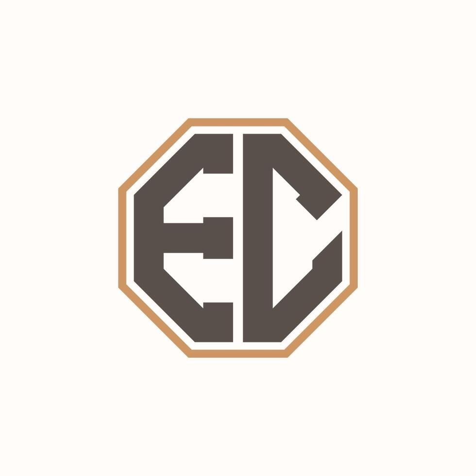 Modern Letter EC Logo for Corporate Business Brand Identity. Creative EC Logo Design. vector