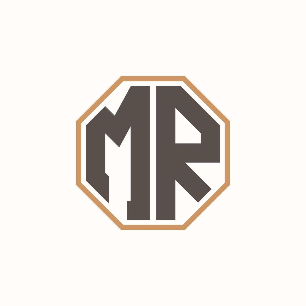 Modern Letter MR Logo for Corporate Business Brand Identity. Creative MR Logo Design. vector
