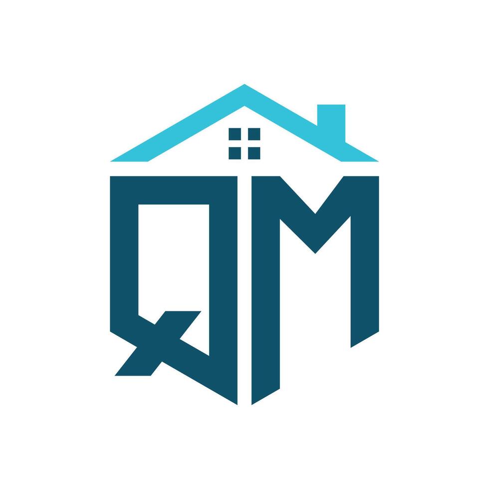 QM House Logo Design Template. Letter QM Logo for Real Estate, Construction or any House Related Business vector