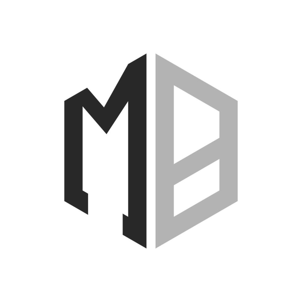 Modern Unique Hexagon Letter MB Logo Design Template. Elegant initial MB Letter Logo Concept vector