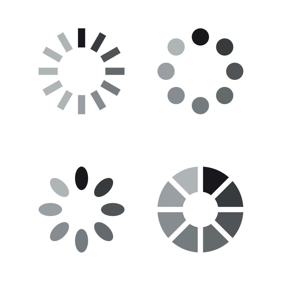Circular Loading Buffering Icons vector