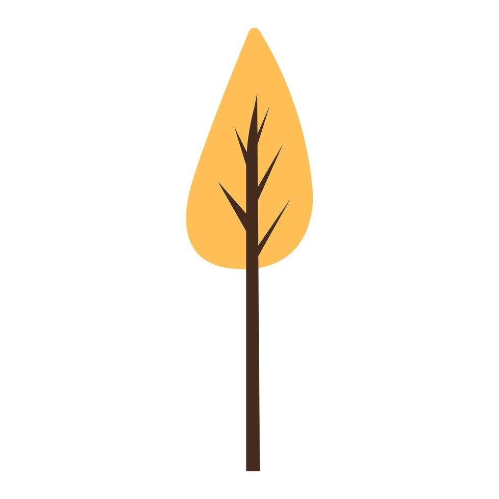 Colorful autumn trees. Cartoon yellow orange fall tree and autumnal garden bush icon with fall season gold leaves for city park and forest landscape background isolated symbol Eps 10 vector