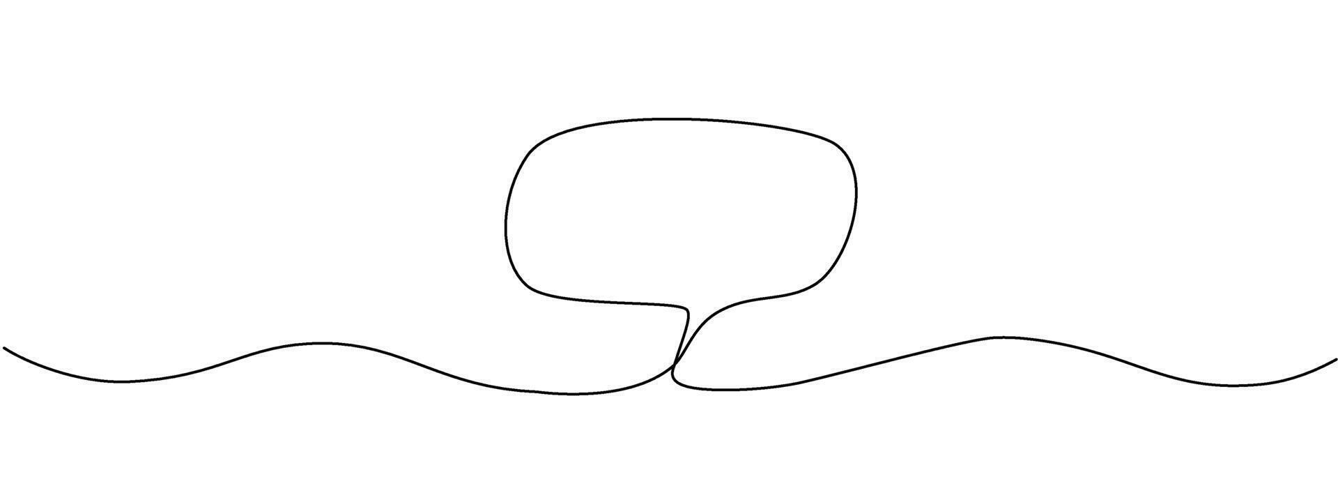 Speech bubble, dialog, continuous editable single line illustration. Web concept, communication cloud, empty dialog text. Minimalist single line illustration vector