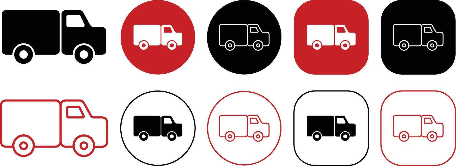 Truck Delivery Icon Set Isolated on White Background vector