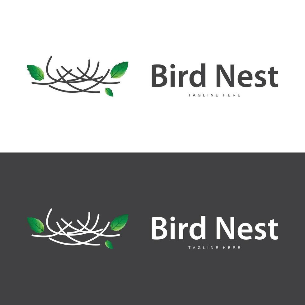 Bird's Nest Logo, Simple Bird House Illustration Templet Design vector