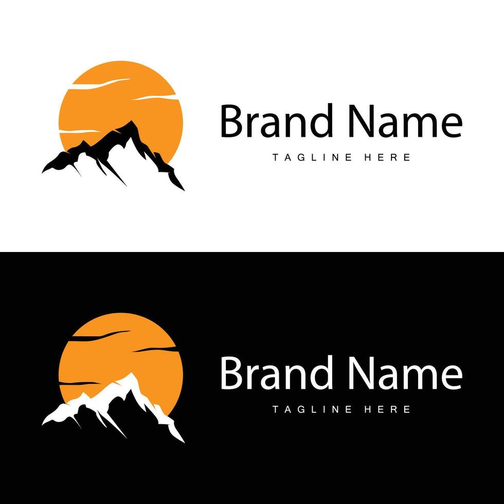 Mountain Logo Simple Illustration Silhouette Template Design vector