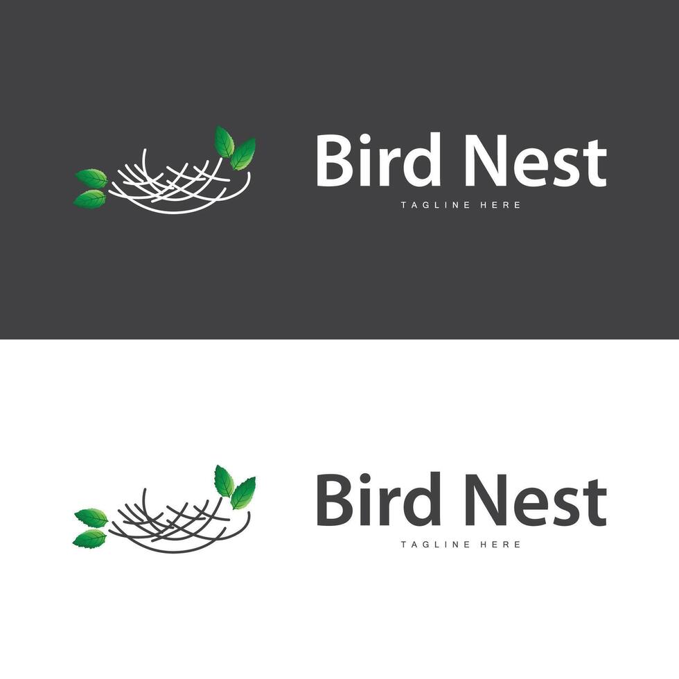 Bird's Nest Logo, Simple Bird House Illustration Templet Design vector