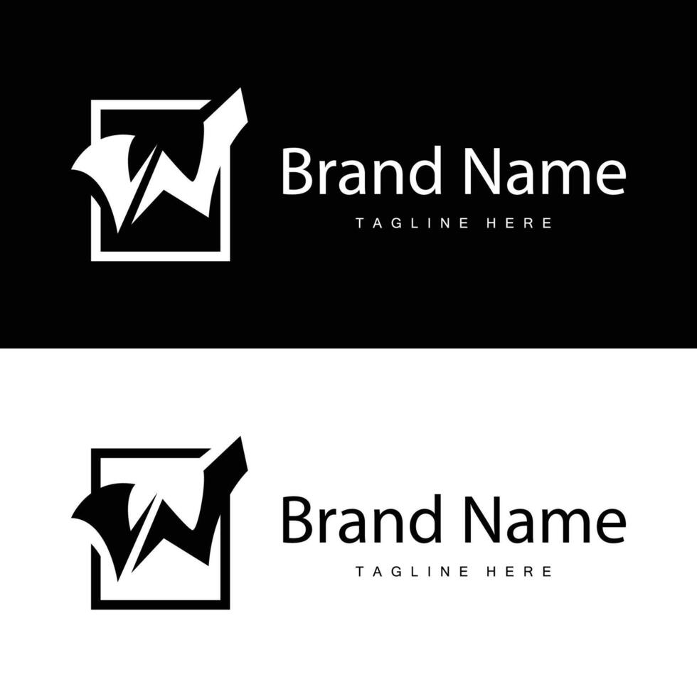 W letter logo in simple style Luxury product brand template illustration vector