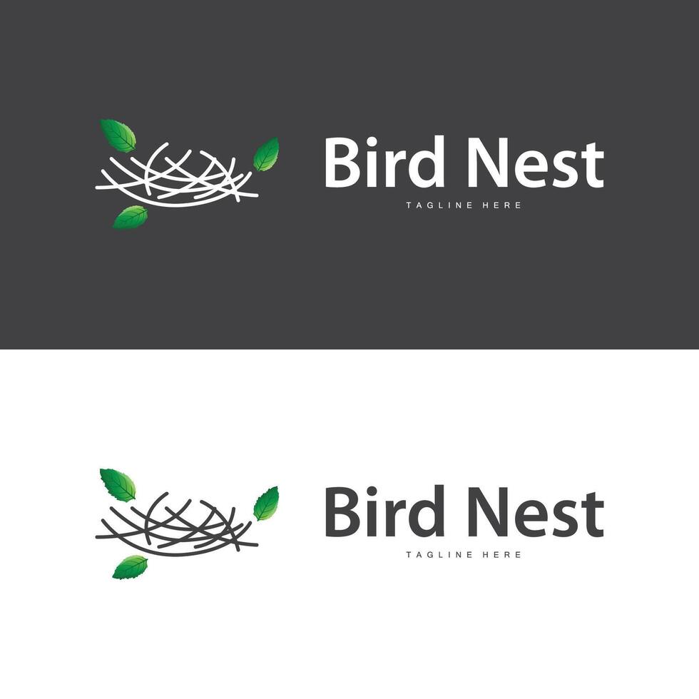 Bird's Nest Logo, Simple Bird House Illustration Templet Design vector