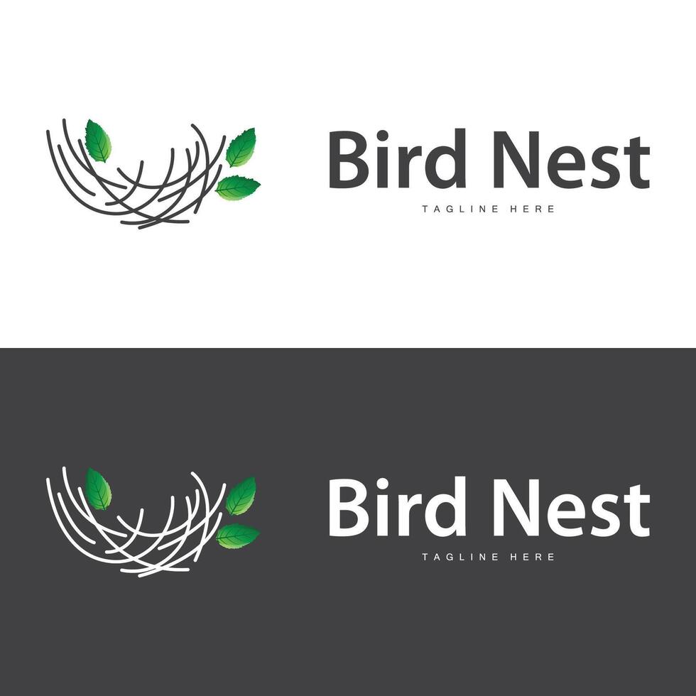 Bird's Nest Logo, Simple Bird House Illustration Templet Design vector