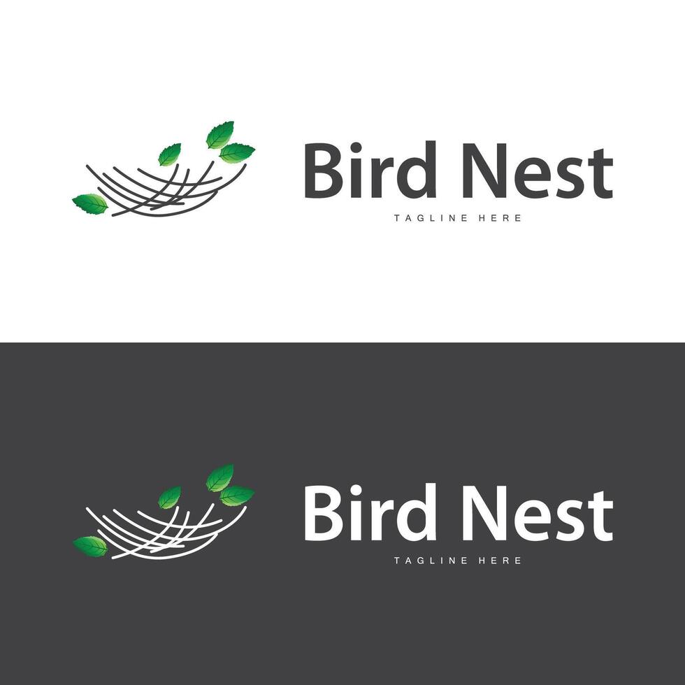 Bird's Nest Logo, Simple Bird House Illustration Templet Design vector