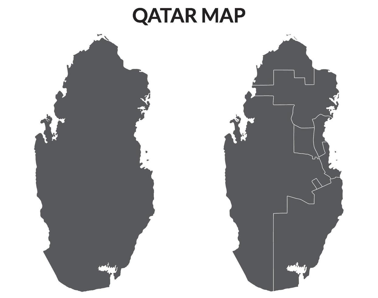 Qatar map. Map of Qatar in grey set vector