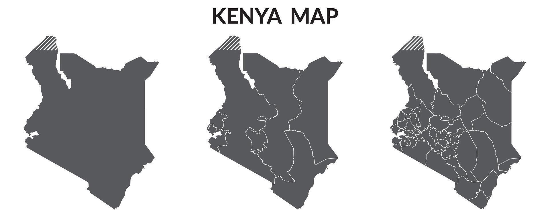 Kenya map. Map of Kenya in grey set vector