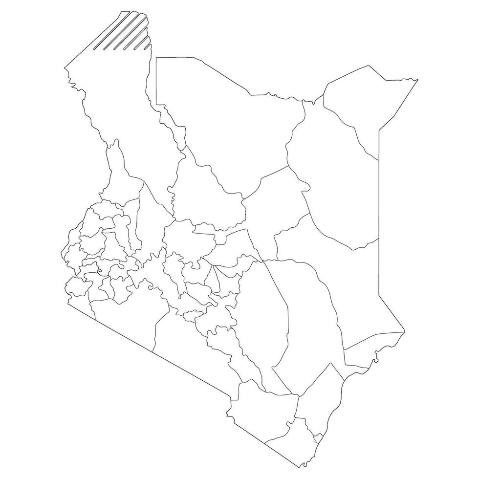 Kenya map. Map of Kenya in administrative provinces in white color vector