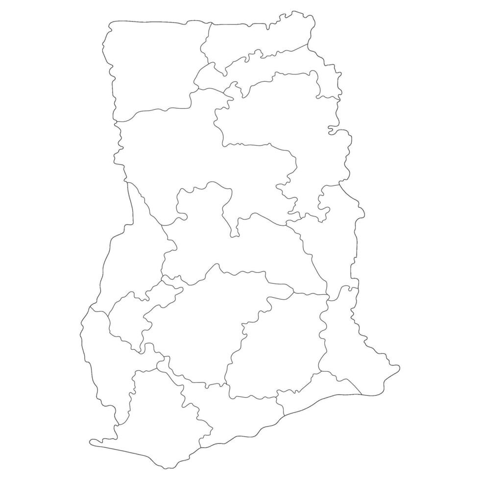 Ghana map. Map of Ghana in administrative provinces in white color vector