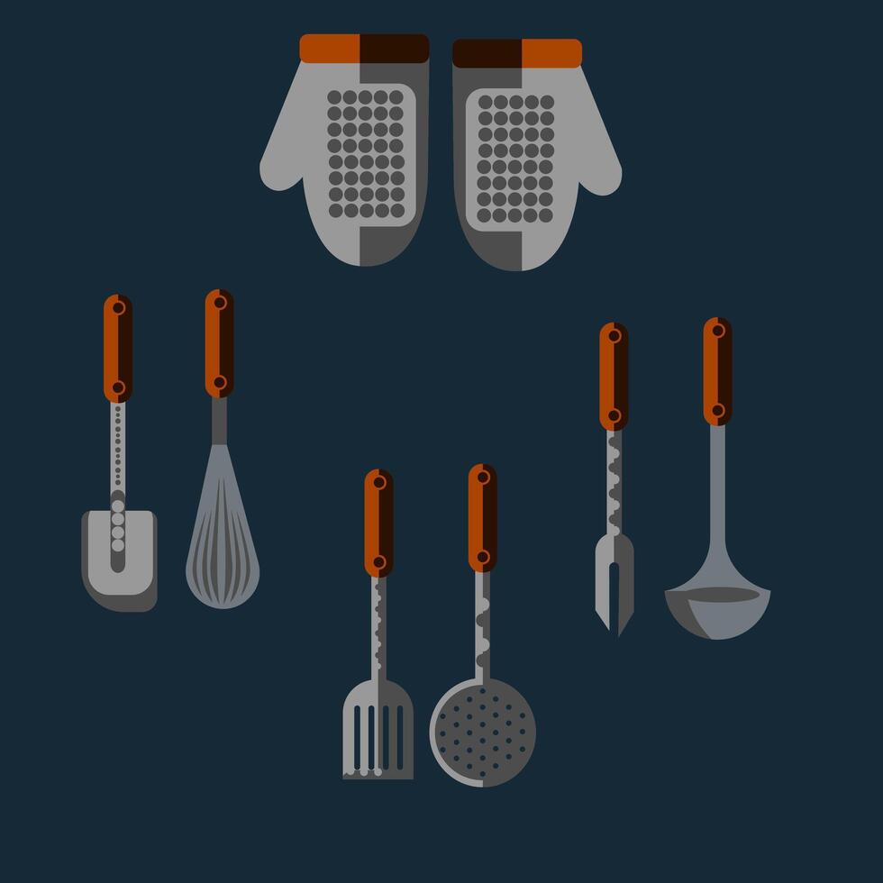 Flat Design Kitchen Tools vector