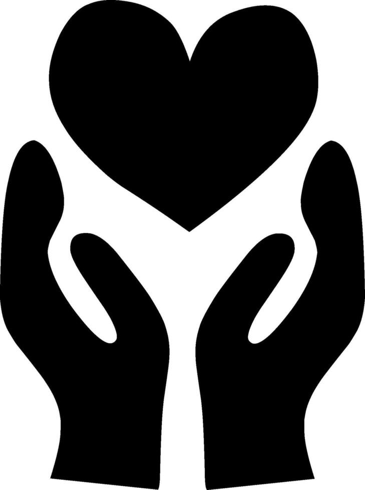 hands holding heart icon illustration vector