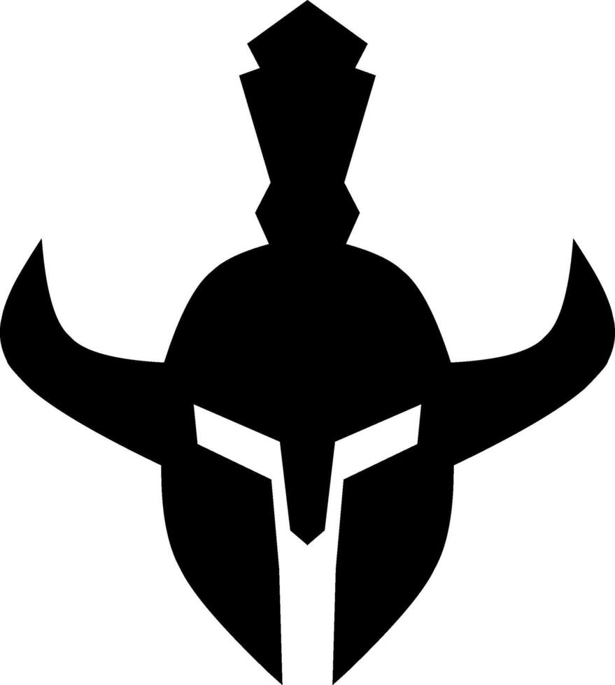 Warrior knight hero helm armor rpg game icon symbol logo vector