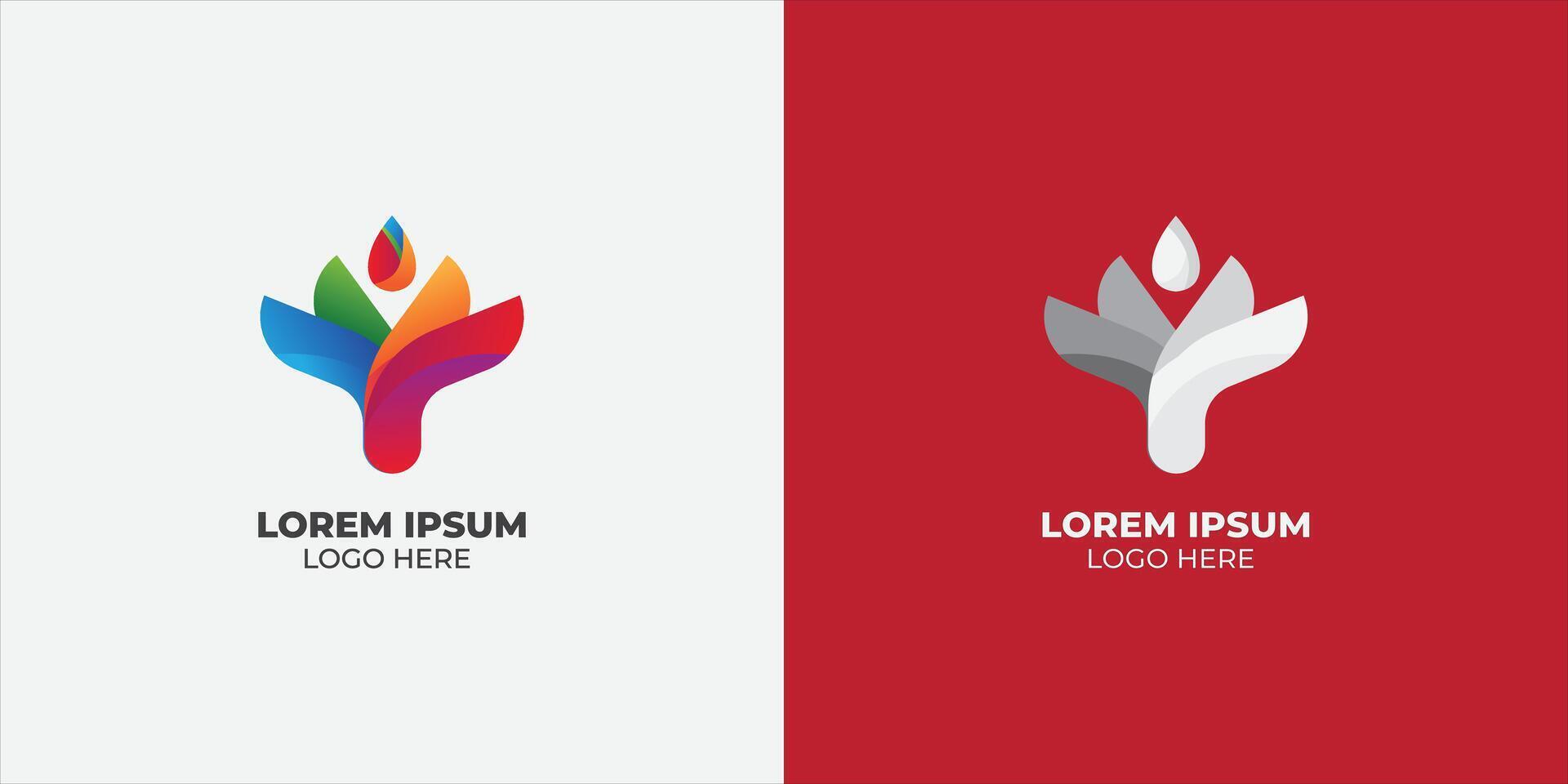A simple aesthetic logo combining flowers and humans with elegant shapes vector
