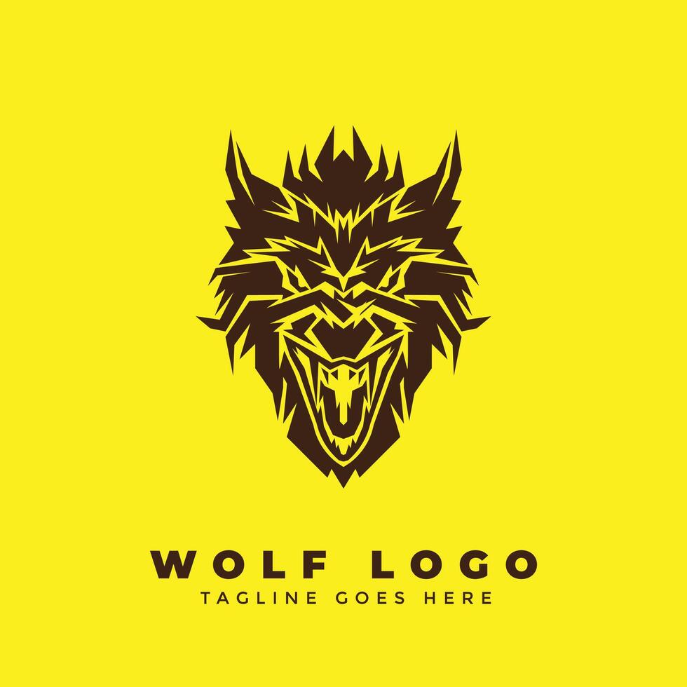 Black wolf abstract logo vector