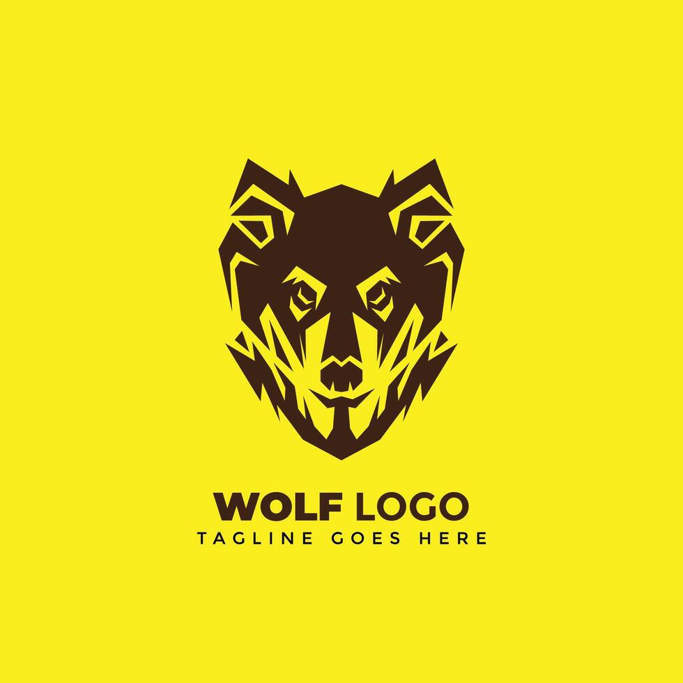 Modern logo simple Black wolf vector