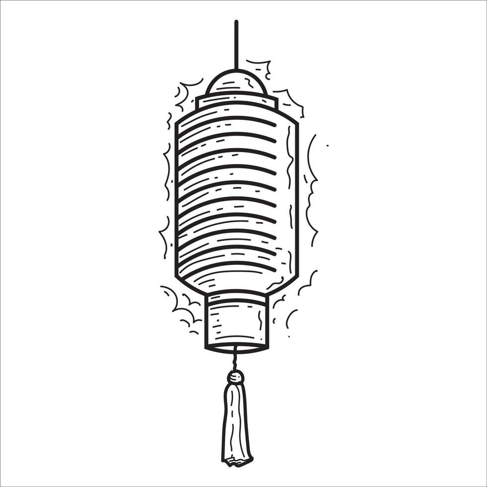 Chinese New Year celebration lantern line lights vector