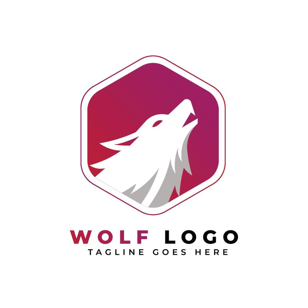 Aesthetic wolf logo is roaring vector