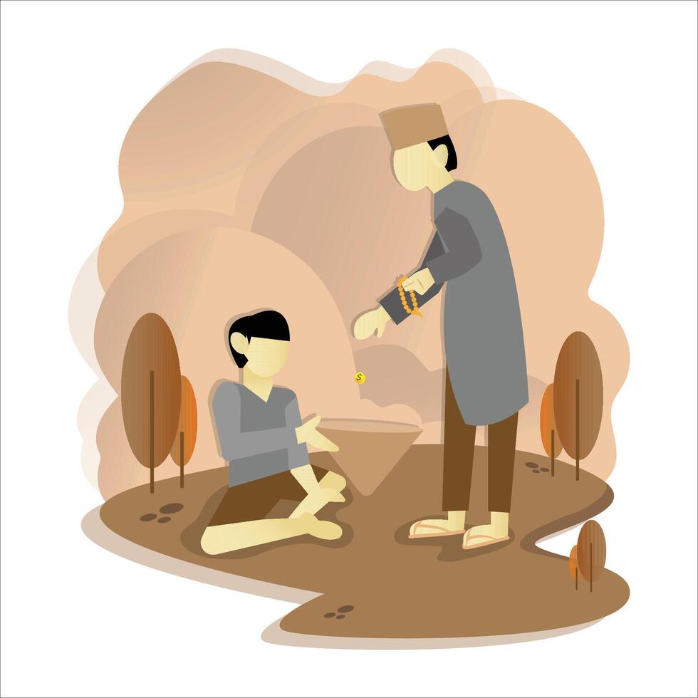 Illustration of alms to the community vector