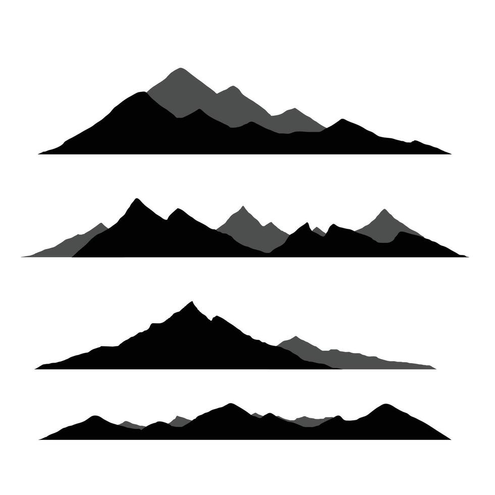 black and white mountain vector