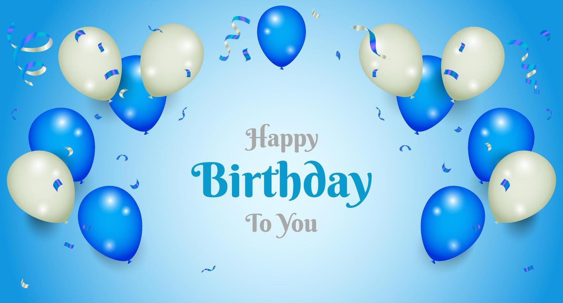 Birthday balloons background design. Happy birthday to you text with balloon illustration vector