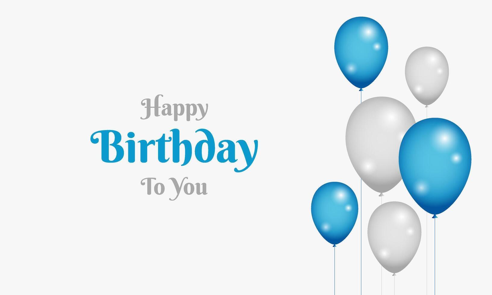Birthday celebration party banner with Blue color balloons background. Happy birthday to you text with balloon. Balloon illustration vector