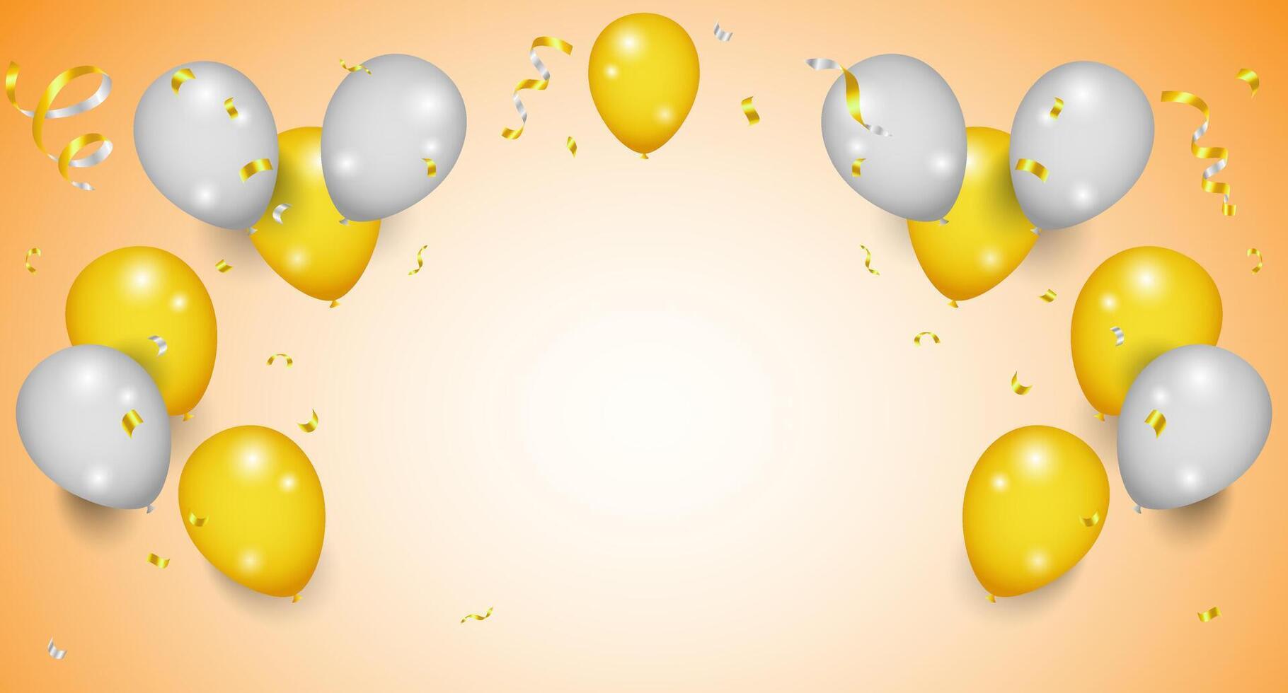 Balloons header background. Party card with colorful balloons. Balloon background.. Celebration party banner with Blue color balloons background vector