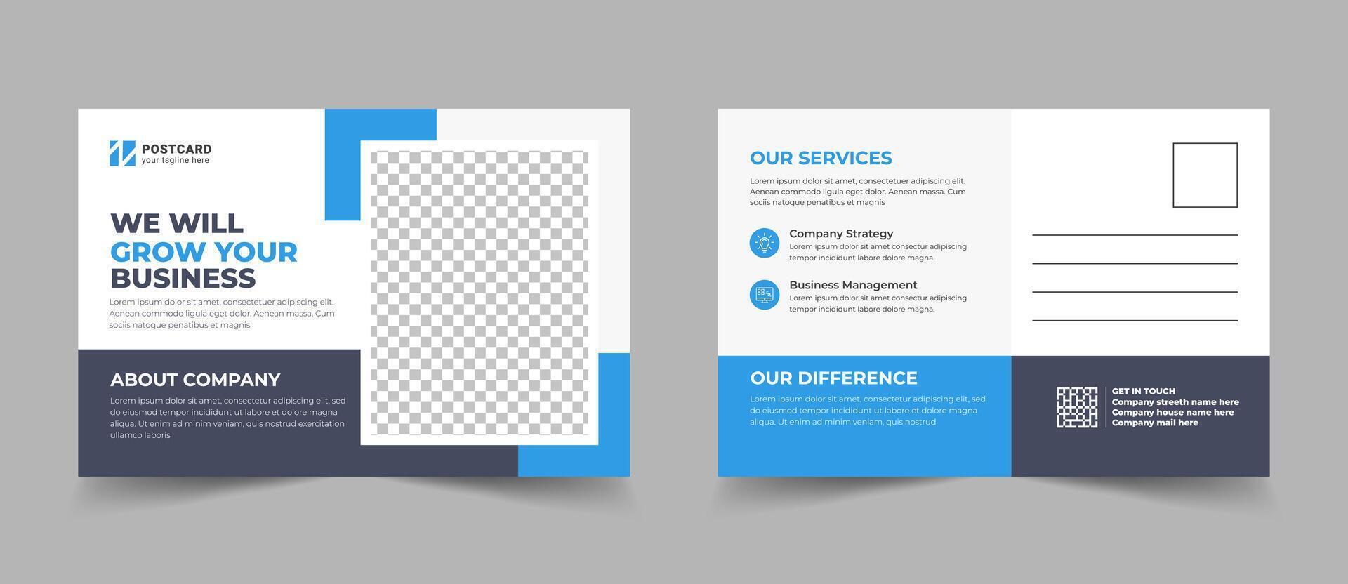 Modern corporate business postcard EDDM design template. postcard design layout vector