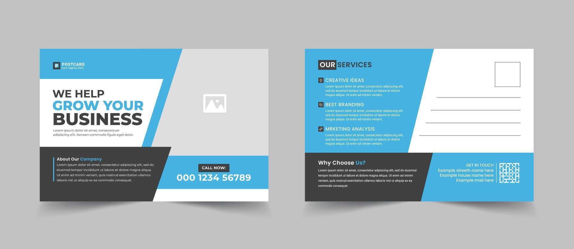 Postcard EDDM design template. Simple and Clean Modern Minimal Postcard Template vector