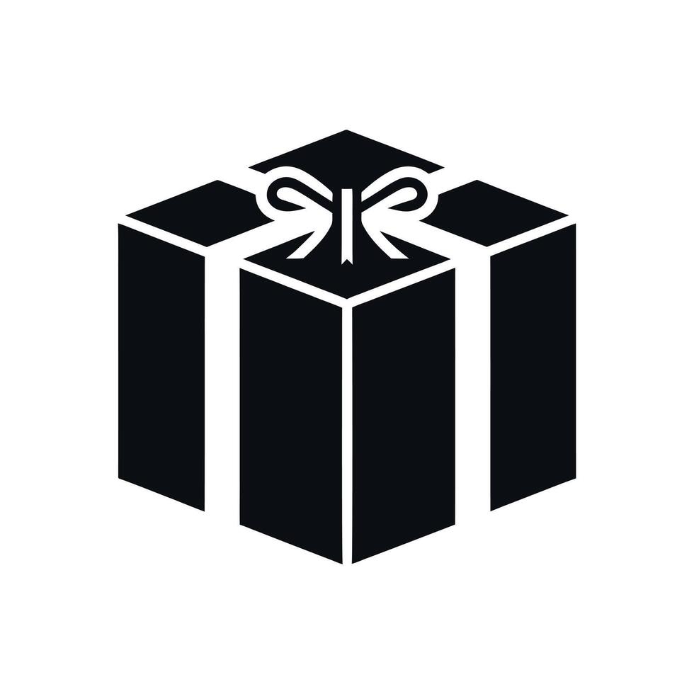 Stylish Present Silhouette Great for Birthday and Christmas Themes vector