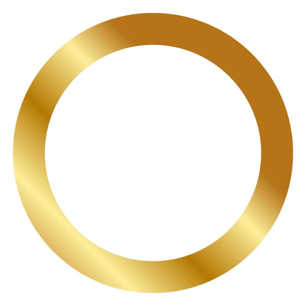 Golden circle isolated on white background. Ring. Gradient gold color. vector