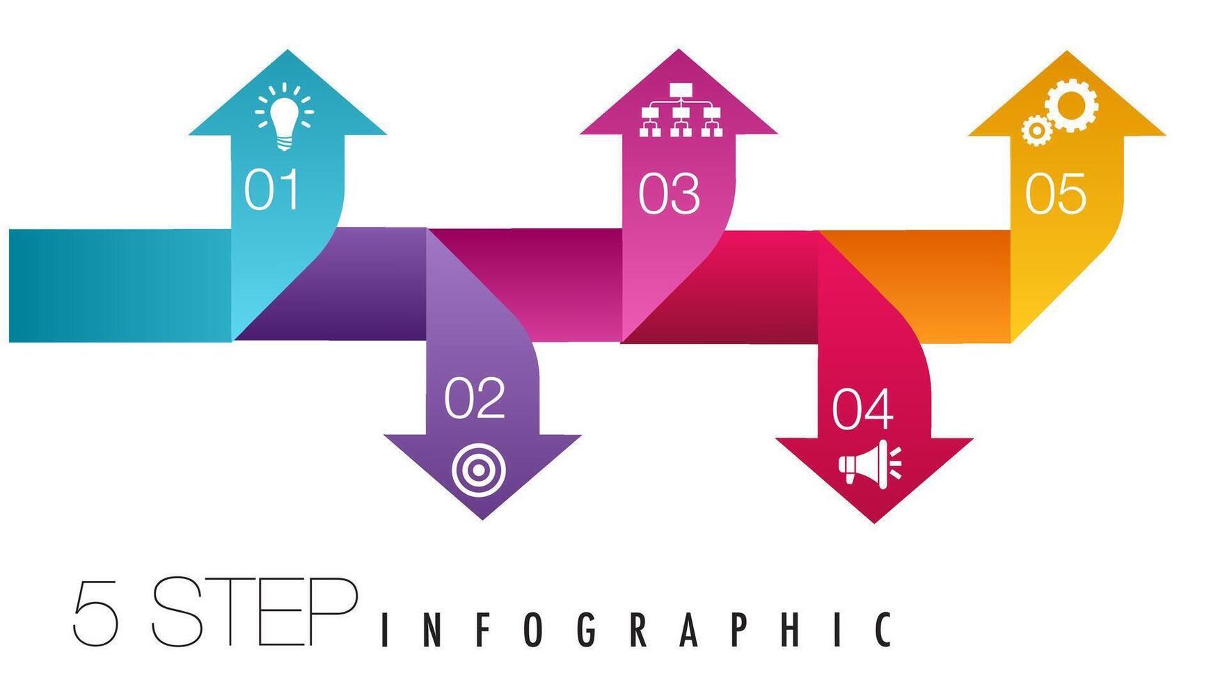 infographic template 5 step vector
