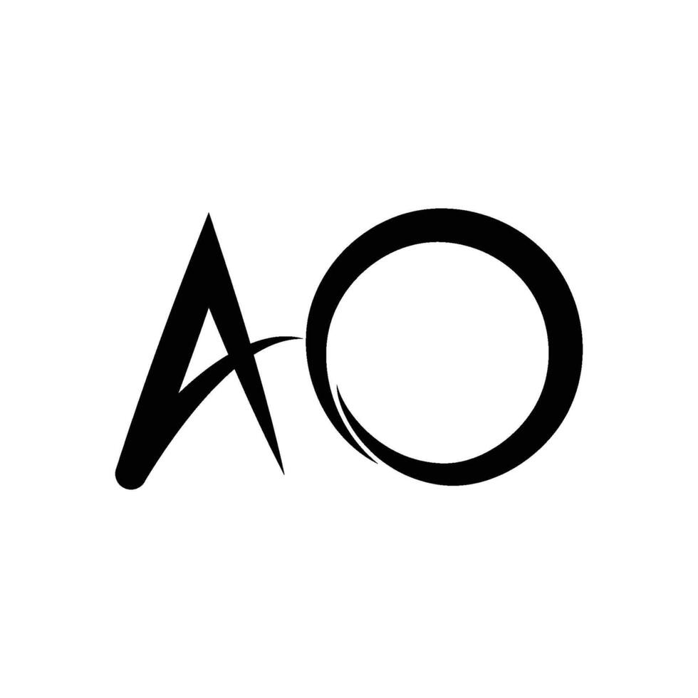 ao letter logo illustration design vector