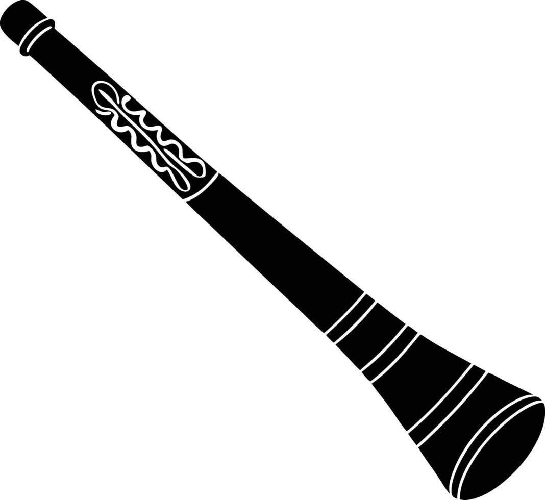 Didgeridoo musical instrument silhouette black and white vector