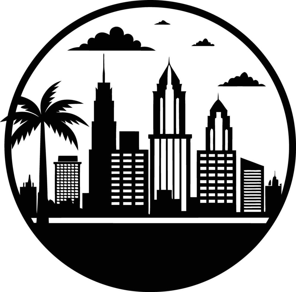 city skyline silhouette illustration black and white vector