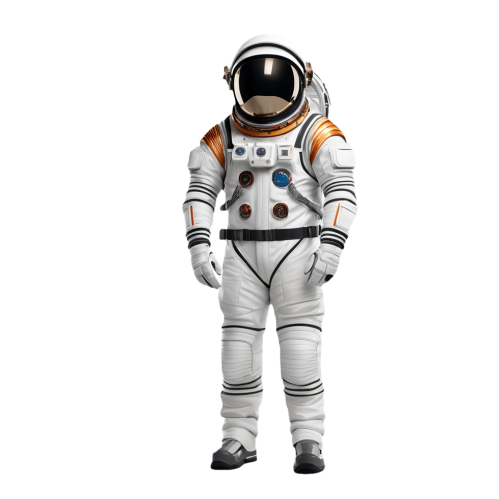 astronaut in space suit on transparent background png