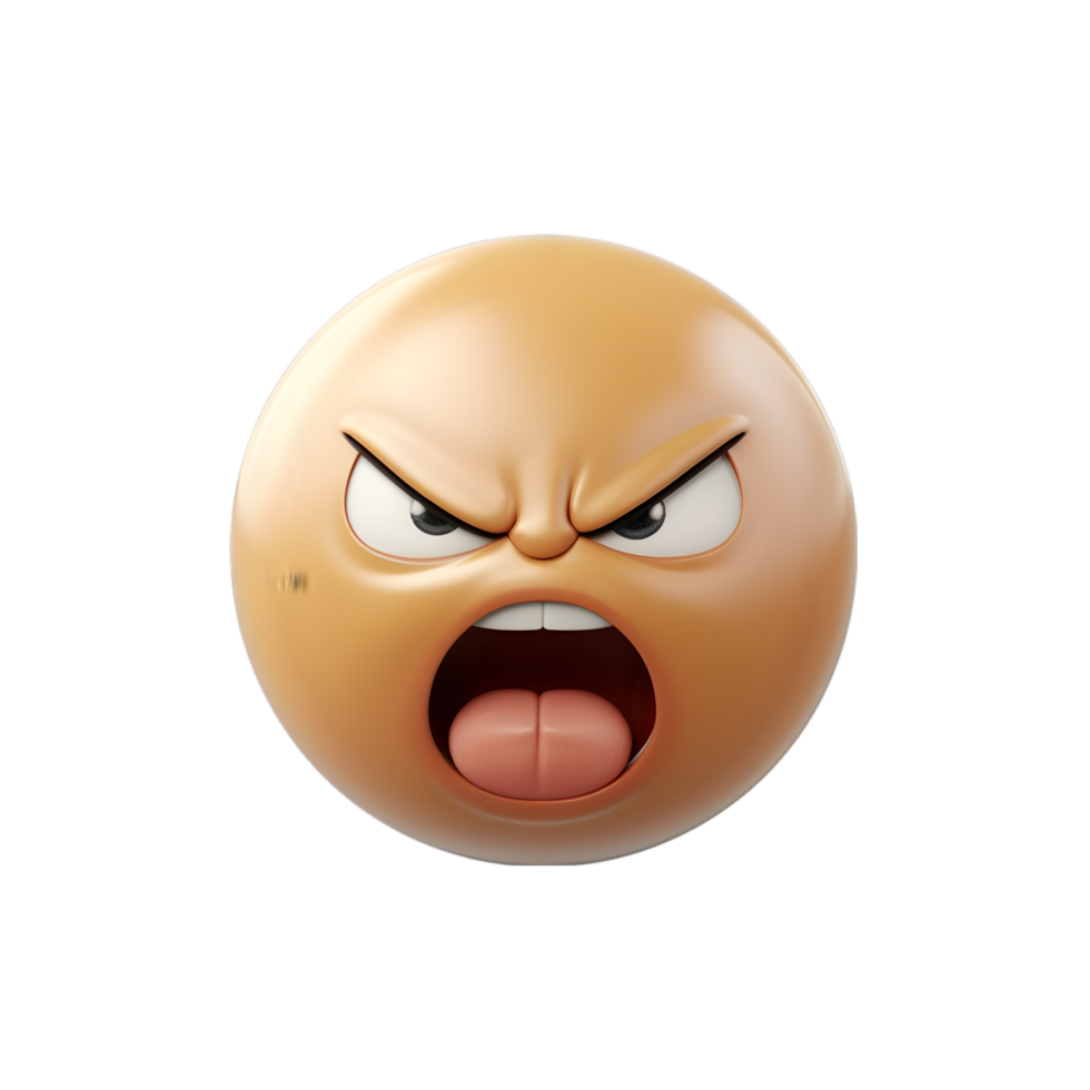 an angry emoticon with a mouth open png