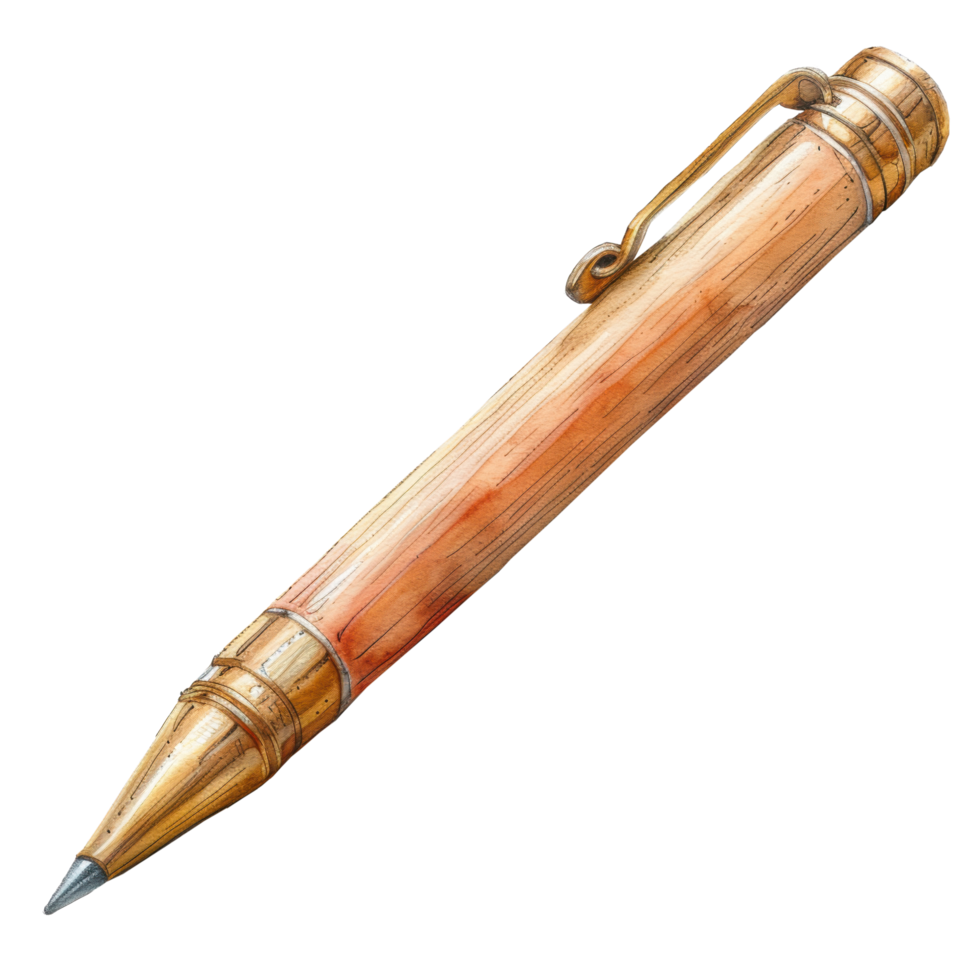 Watercolor for vintage pen clip art element illustration. Back to school concept. Ai-Generated png
