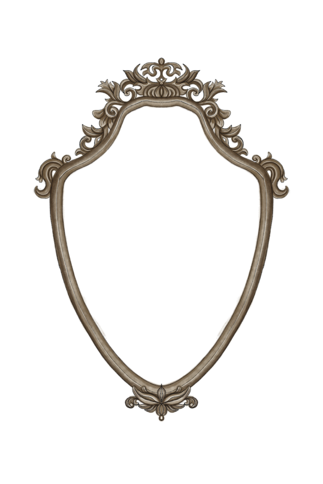 Brown Vintage Frame Intricate Filigree png