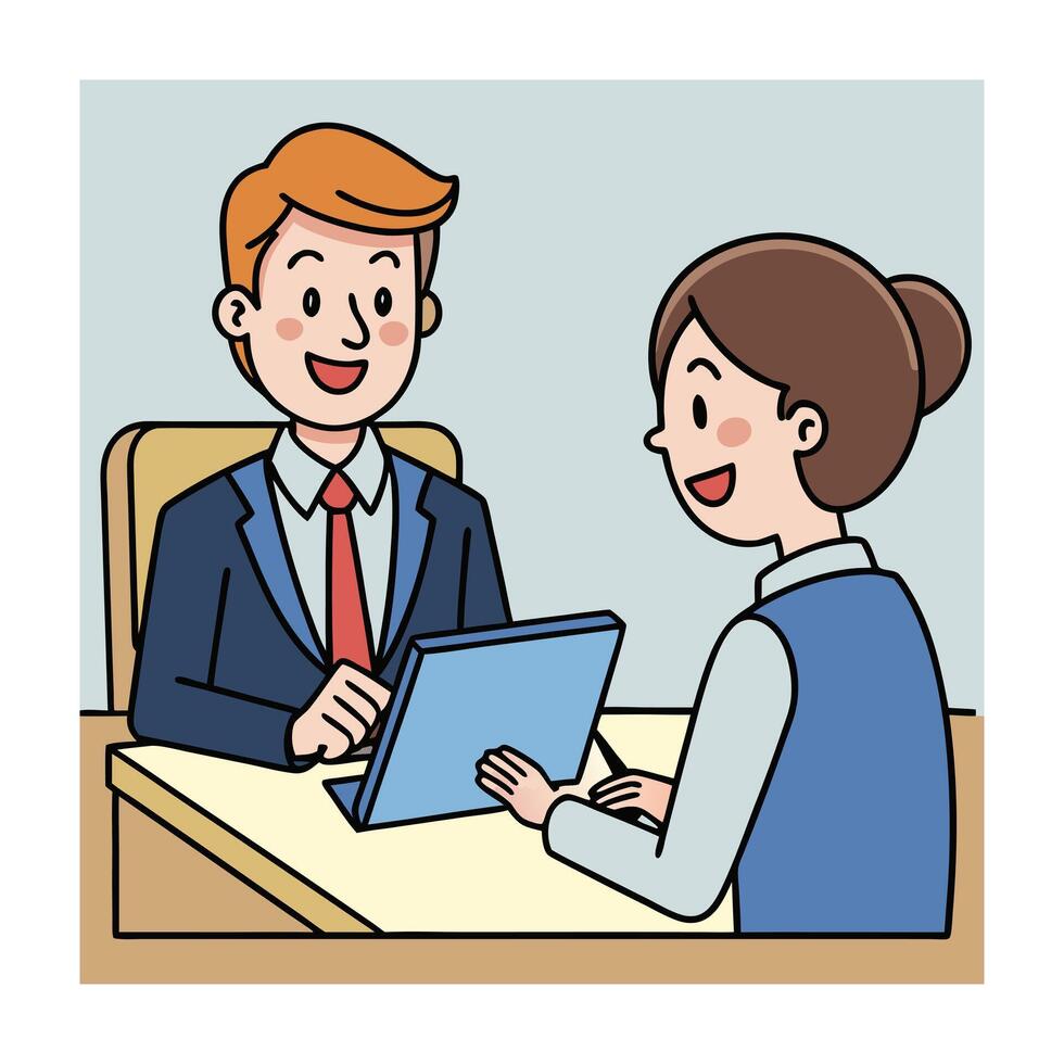 People working Sketch Hand drawn single line art coloring page vector