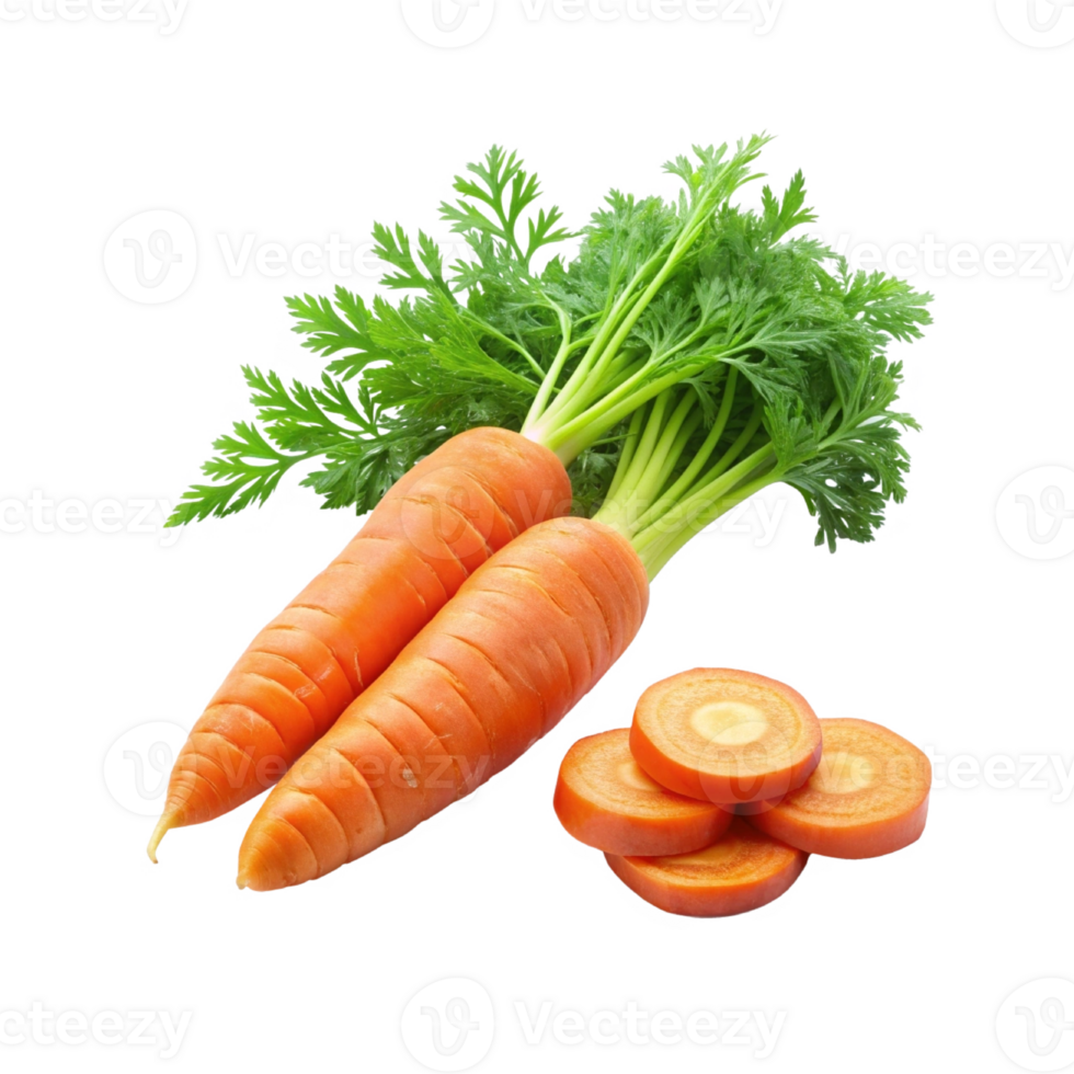 carrots on a transparent background with leaves png