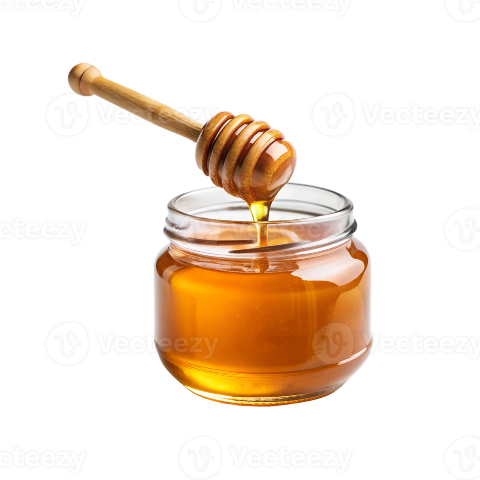 honey in a jar and spoon png